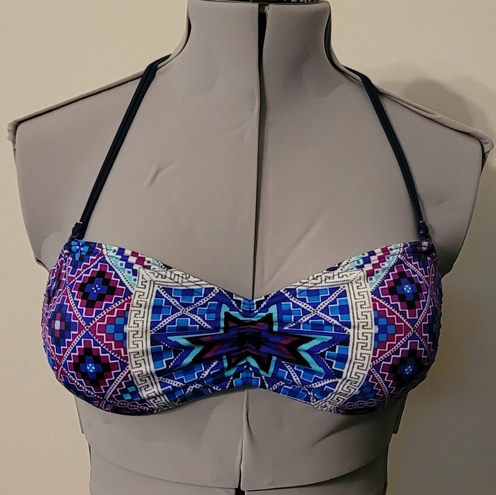 Billabong Bikini Aztec Tribal Bandeau Halter Swim Top